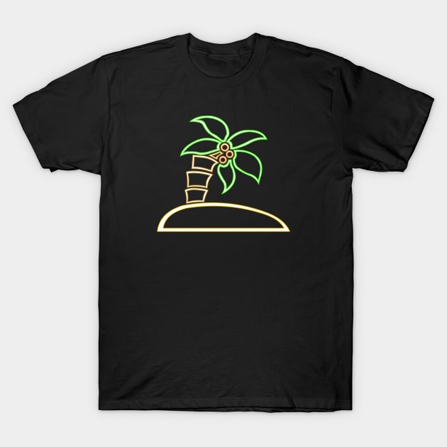 Neon Palm Tree T-Shirt by scoffin